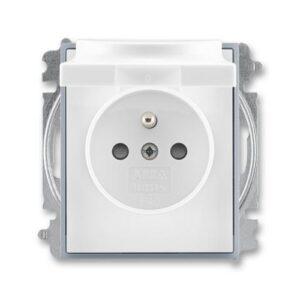 ABB Element zásuvka bílá/ledová šedá 5519E-A02397 04 s víčkem