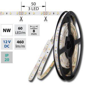LED pásek McLED 12V neutrální bílá š=8mm IP20 4