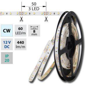 LED pásek McLED 12V studená bílá š=8mm IP20 4