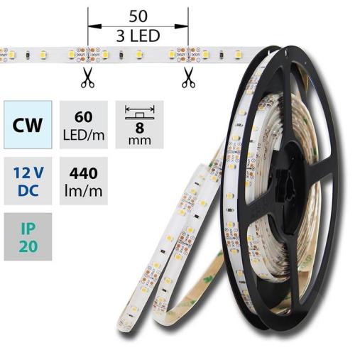 LED pásek McLED 12V studená bílá š=8mm IP20 4