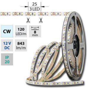 LED pásek McLED 12V studená bílá š=8mm IP20 9