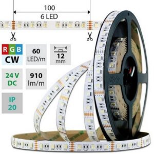 LED pásek McLED 24V RGBW CW studená bílá 12mm IP20 19