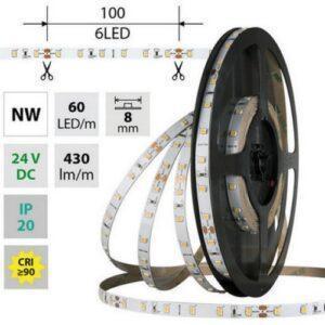 LED pásek McLED 24V neutrální bílá CRI90 š=8mm IP20 4