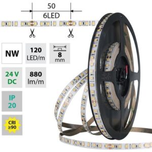 LED pásek McLED 24V neutrální bílá CRI90 š=8mm IP20 9