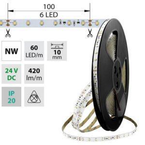 LED pásek McLED 24V neutrální bílá š=10mm IP20 4