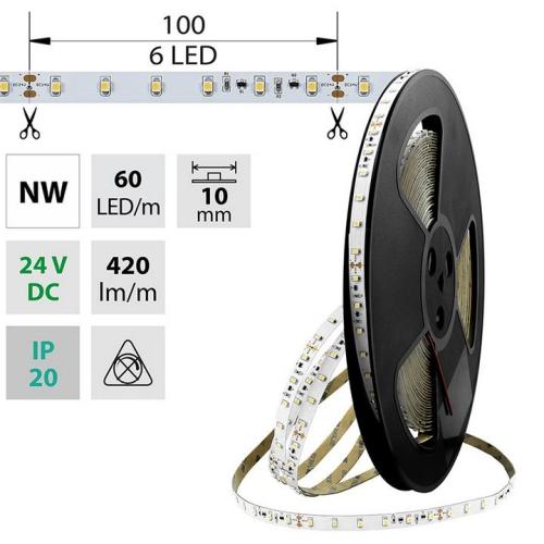 LED pásek McLED 24V neutrální bílá š=10mm IP20 4