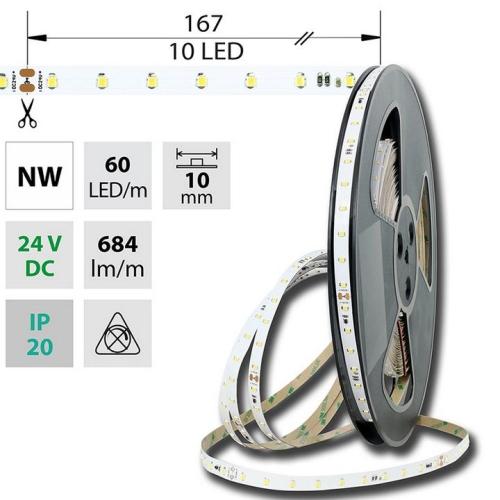 LED pásek McLED 24V neutrální bílá š=10mm IP20 6