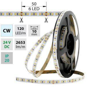 LED pásek McLED 24V studená bílá š=10mm IP20 28