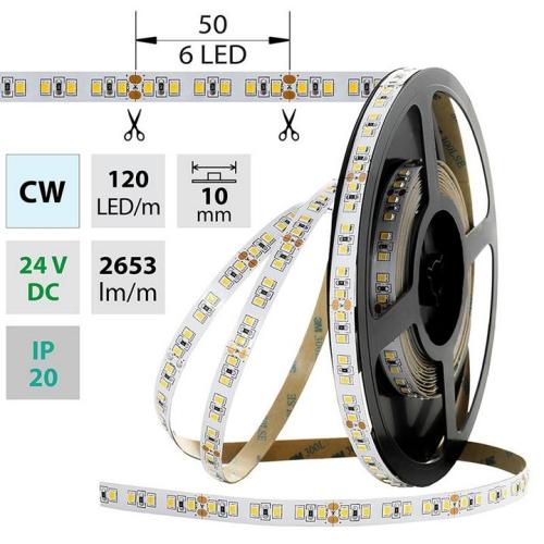 LED pásek McLED 24V studená bílá š=10mm IP20 28