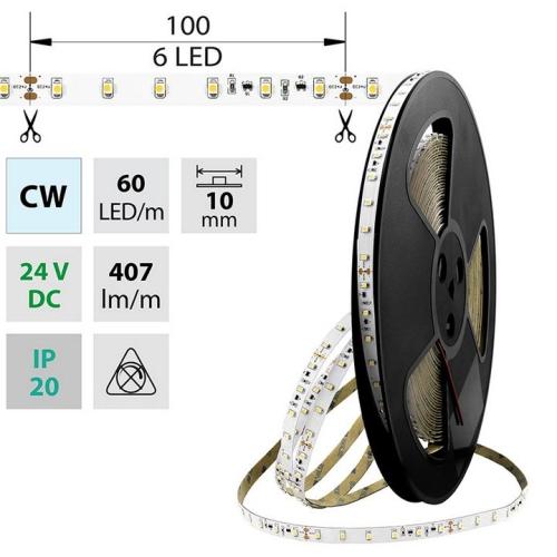 LED pásek McLED 24V studená bílá š=10mm IP20 4