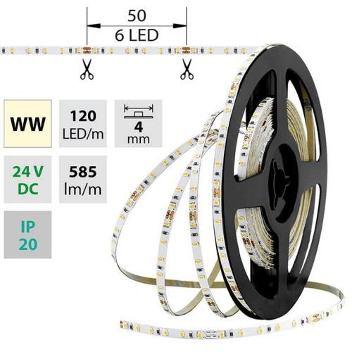 LED pásek McLED 24V teplá bílá š=4mm IP20 7