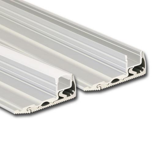 Nášlapný hliníkový profil McLED BL 59x22mm stříbrná barva s mléčným difuzorem 2m ML-761.073.02.2