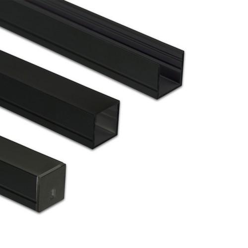 Přisazený hliníkový profil McLED PY černý 15x15mm včetně černého difuzoru 2m ML-761.317.74.2