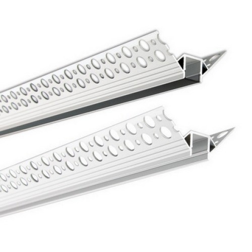 Rohový hliníkový profil McLED AS pro sádrokarton 51x23mm včetně černého difuzoru 2m ML-761.075.43.2