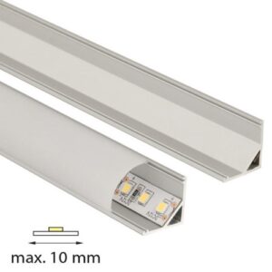 Rohový hliníkový profil McLED RS 16x16mm s mléčným difuzorem 2m ML-761.041.02.2