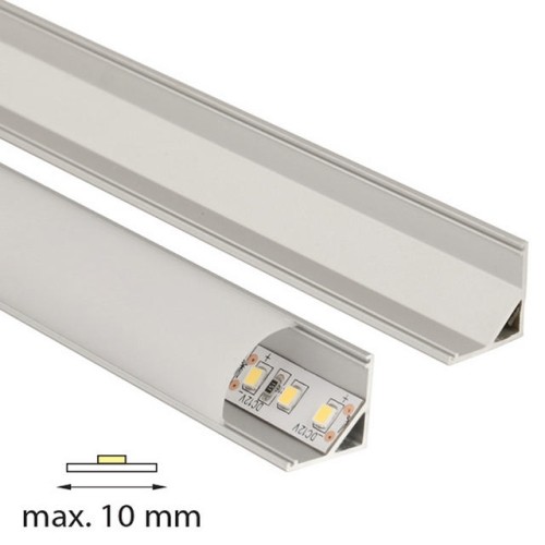 Rohový hliníkový profil McLED RS 16x16mm s mléčným difuzorem 2m ML-761.041.02.2