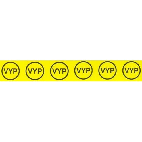 Samolepka značení VYP v kroužku (6x) (žlutá) 25x145mm