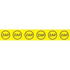 Samolepka značení ZAP v kroužku (6x) (žlutá) 25x145mm