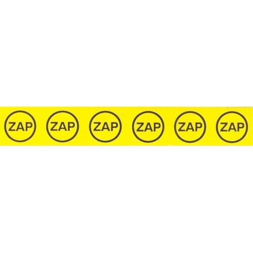 Samolepka značení ZAP v kroužku (6x) (žlutá) 25x145mm