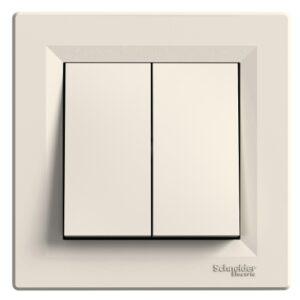 Schneider Electric Asfora schodišťový vypínač dvojitý č.6+6 krémový EPH0600123