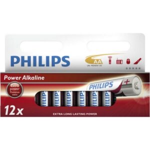 Tužkové baterie AA Philips Power Alkaline LR6 P12W alkalické (blistr 12ks)