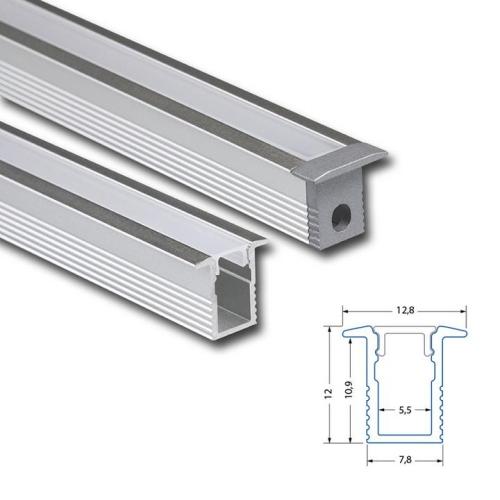 Vestavný hliníkový profil McLED VN 13x12mm včetně matného difuzoru 2m ML-761.029.43.2