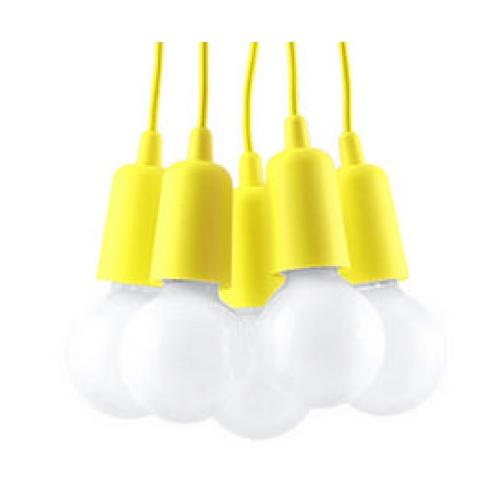 Závěsné svítidlo SOLLUX Diego 5 E27 5x60W bez zdroje PVC žlutá SL.0580